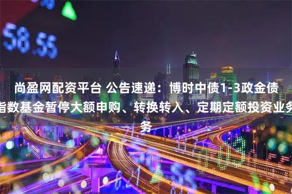 尚盈網(wǎng)配資平臺(tái) 公告速遞：博時(shí)中債1-3政金債指數(shù)基金暫停大額申購(gòu)、轉(zhuǎn)換轉(zhuǎn)入、定期定額投資業(yè)務(wù)